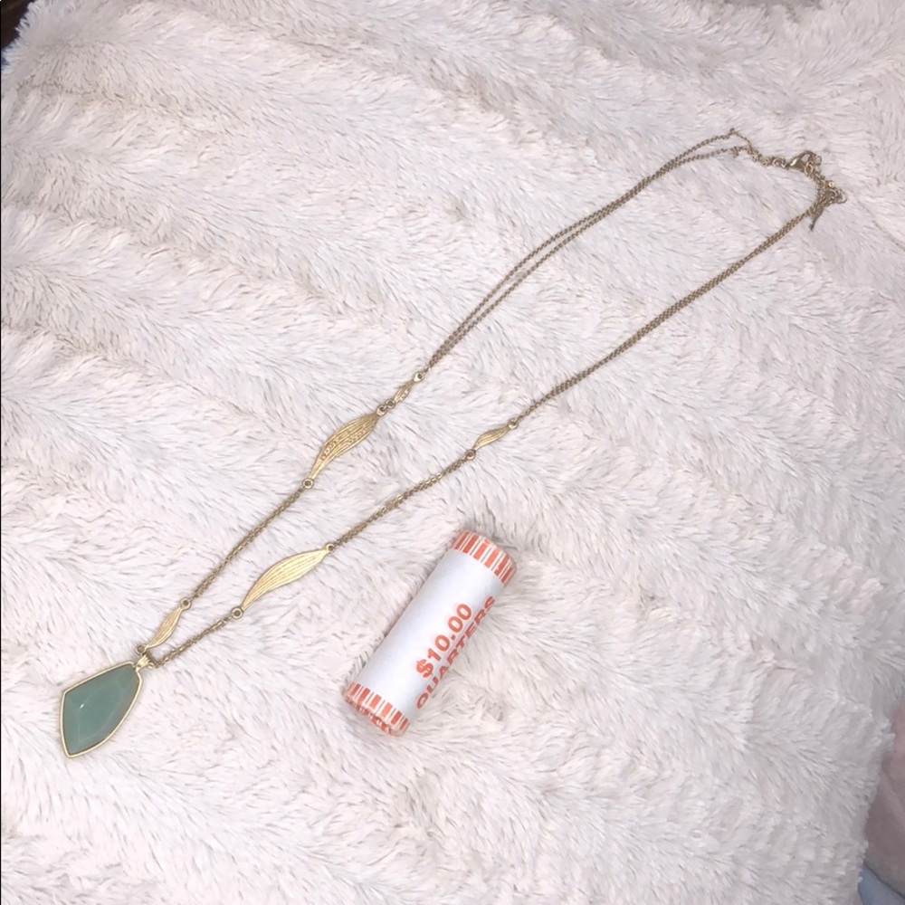 Chloe + Isabella long gold colored stone necklace